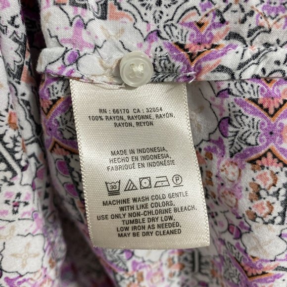 Anthropologie Maeve Islet Button Down Shirt Women's L Roll Tab Sleeve - Picture 7 of 12